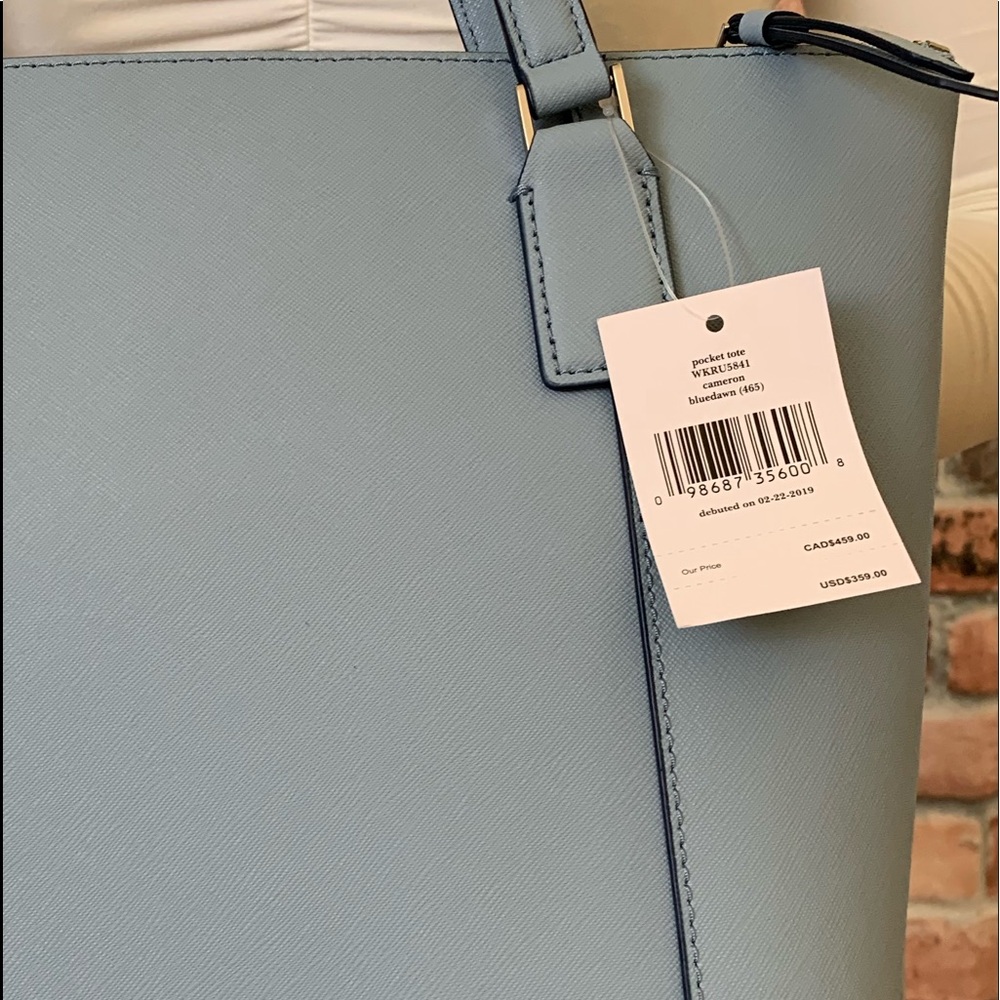 Kate spade LARGE Cameron pocket tote DAWN BLUE BAG - Picture 6 of 8